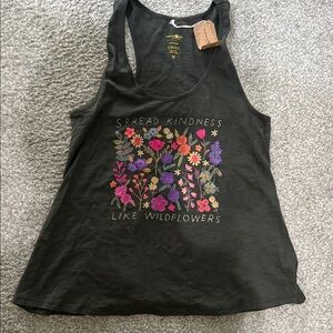 NATURAL LIFE Charcoal Tank with Floral Print